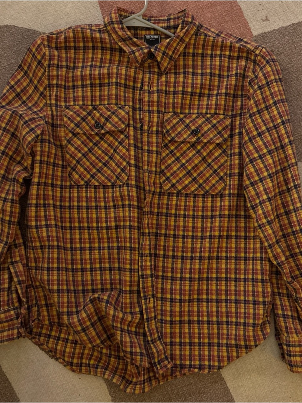 Yellow Plaid Button-Up Shirt